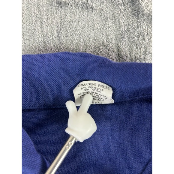 Vintage Action Kmart Polo Shirt Mens L Blue 70s Single Stitch Pocket Retro Rare - Picture 5 of 8